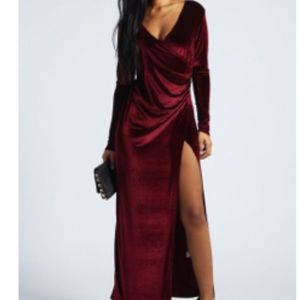Velvet wrap maxi